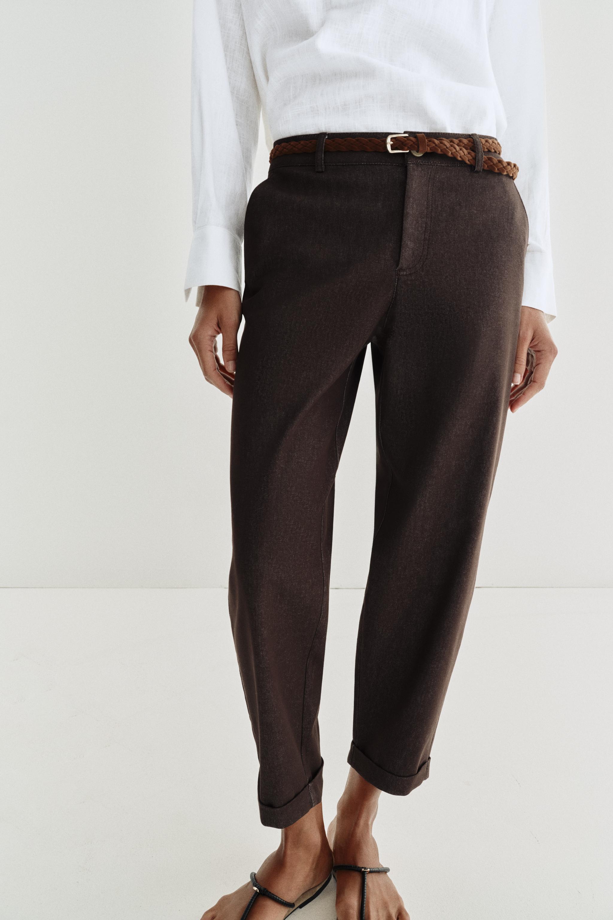 BRAIDED BELT CHINO PANTS